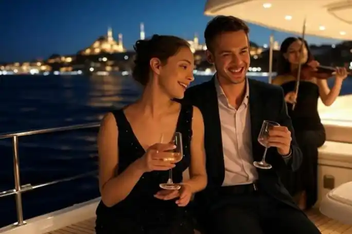 Istanbul Bosphorus Romantic Night Yacht Cruise Experience