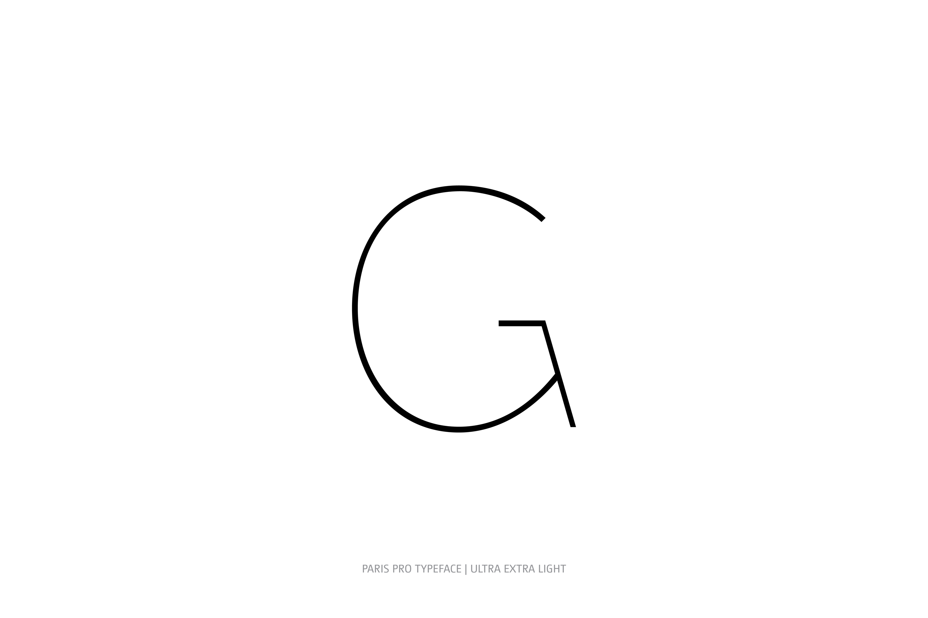 Paris Pro Typeface Ultra Extra Light Style G