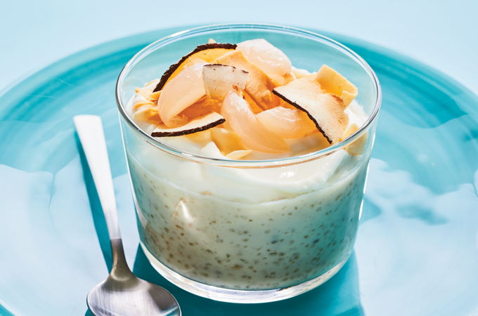 Pouding litchi-coco