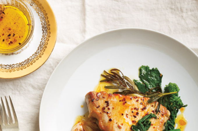 Seared Pork Chops with Rosemary