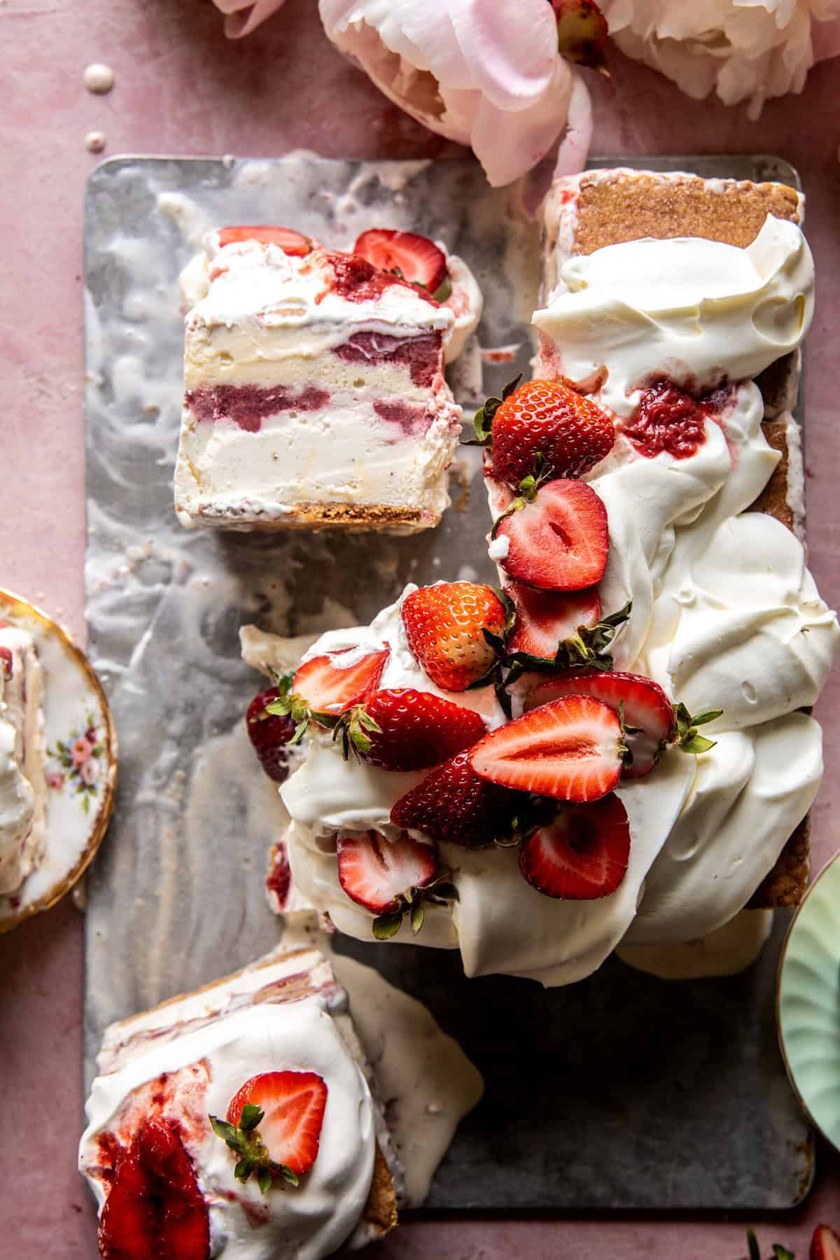 Easy Strawberry Ice Cream Cake. - Half Baked Harvest
