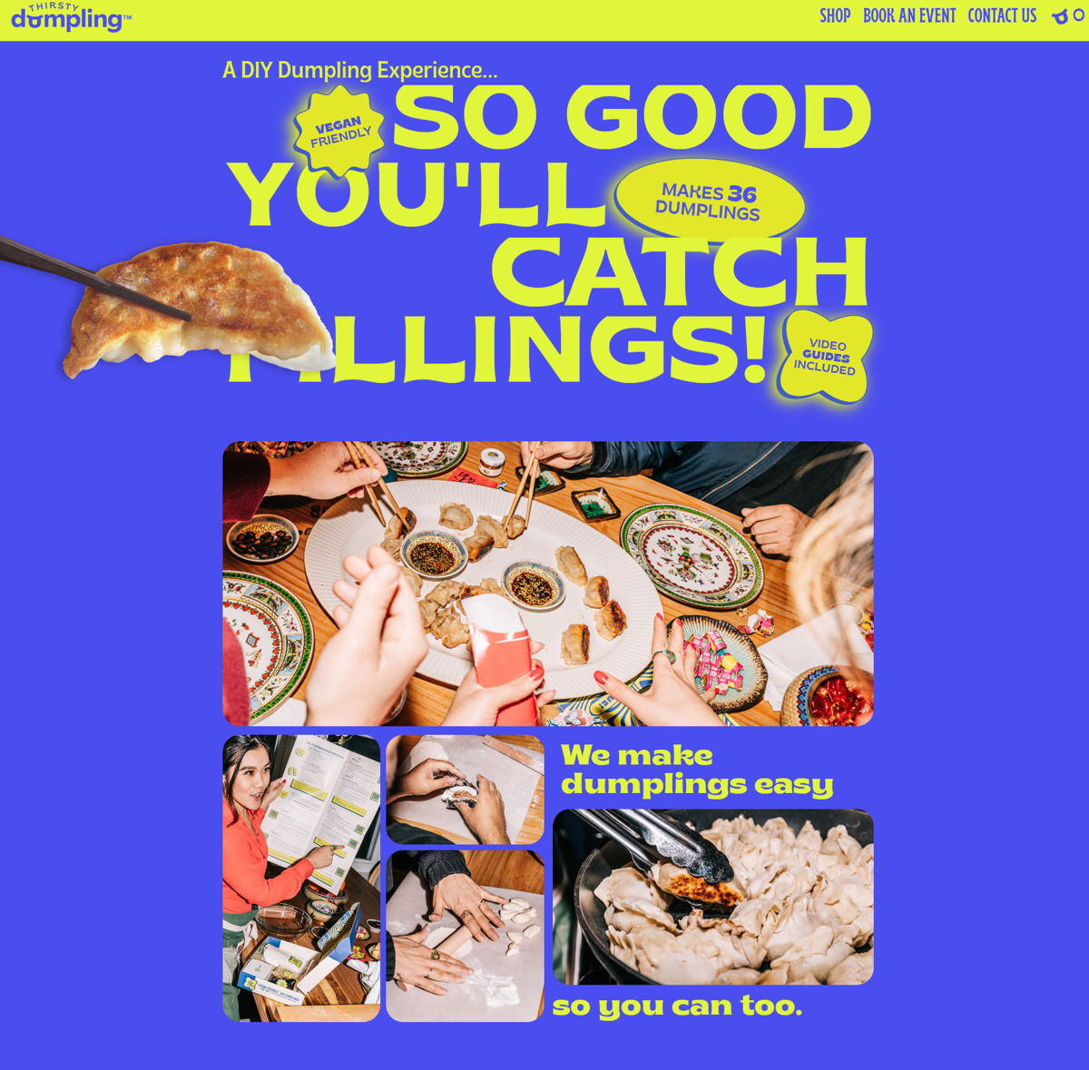 Screenshot of Thirsty Dumpling , from the  framer websites collection.