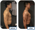 a man's body from the side before and after using the Best Weight Loss Pills Singapore