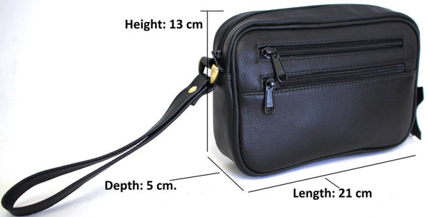 Black Full Grain Leather Men's Clutch Bag Style 51012 - Image 2