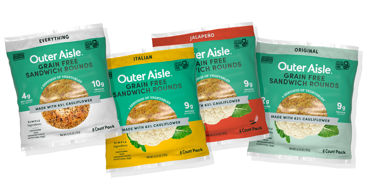 four packs for outer aisle sandwich rounds