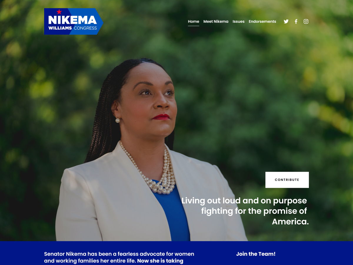 Screenshot of Nikema Williams, from the politician websites collection.