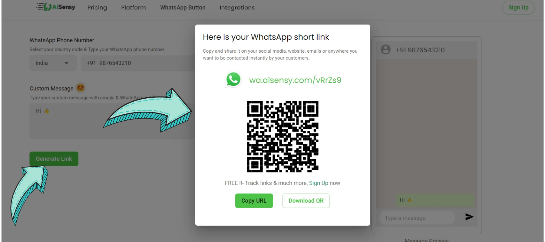 Generate whatsapp link