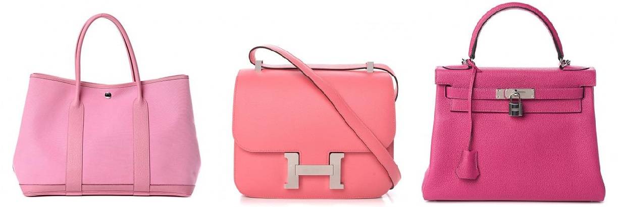 Three Pink Hermes Bags
