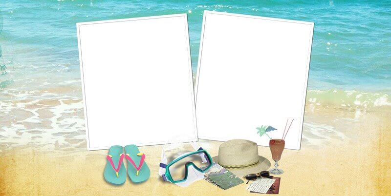 Фотокнига для Фотошоп и летнего отдыха - синее море вокруг