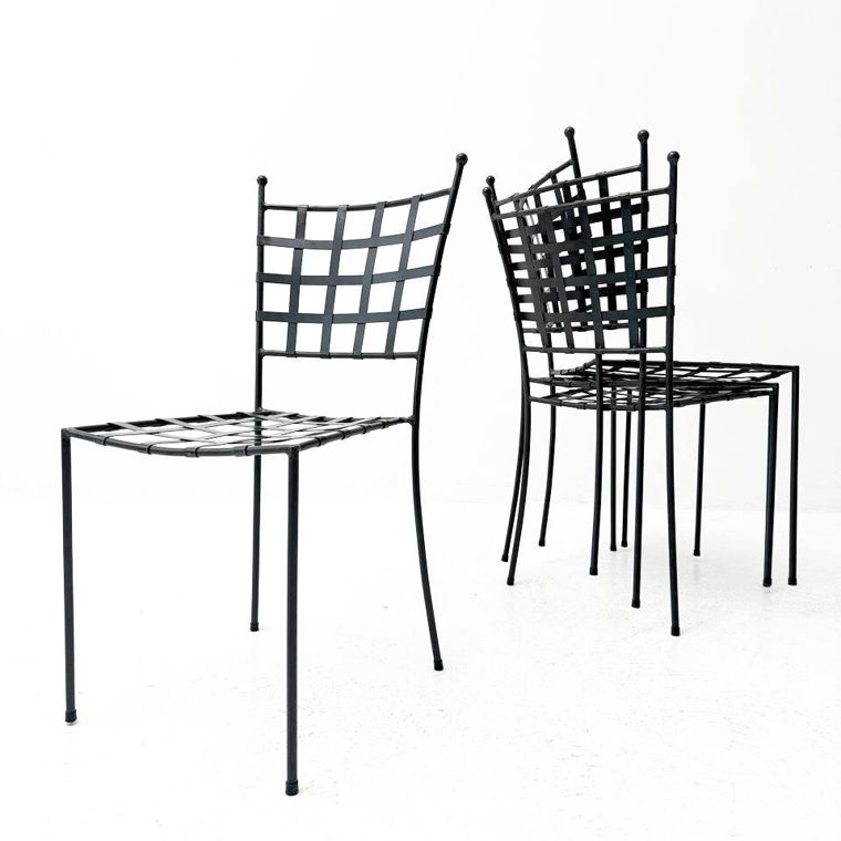 Set aus 4 Stühlen aus Gusseisen von Papperzini