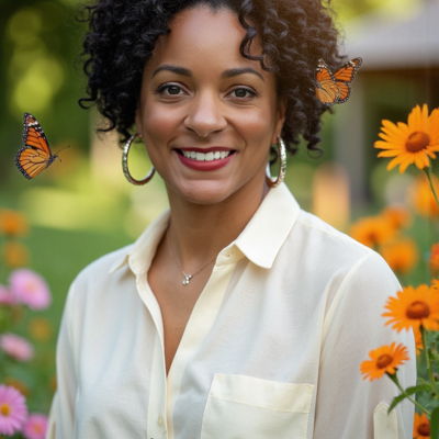 Photo generated by Secta Labs in style of Butterfly Garden Portraits