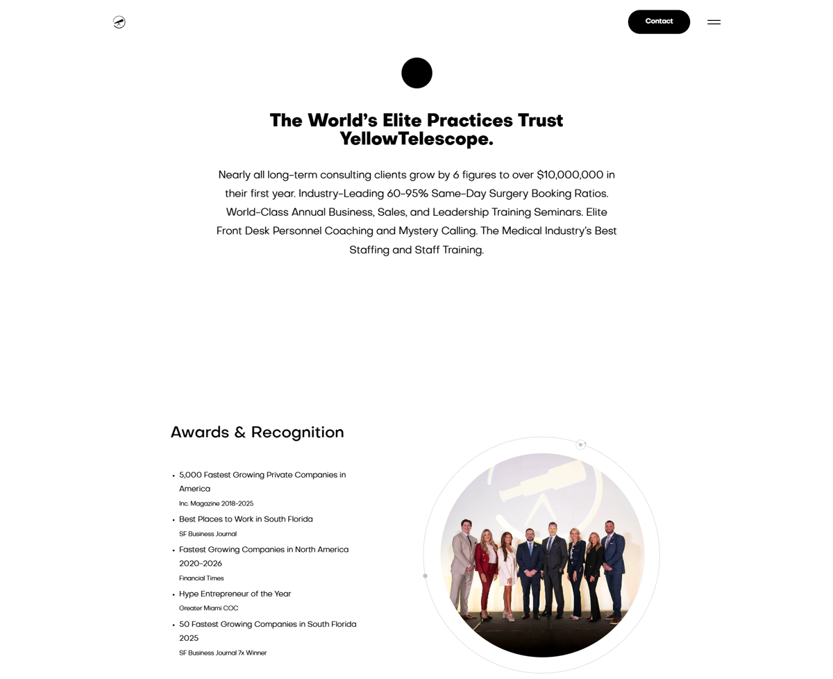 Screenshot of YellowTelescope , from the wordpress websites collection.