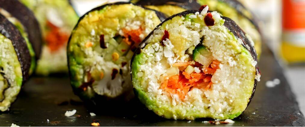 Raw Vegan Sushi with SuperBoost Dipping Sauce - SUPERBOOST SuperShot