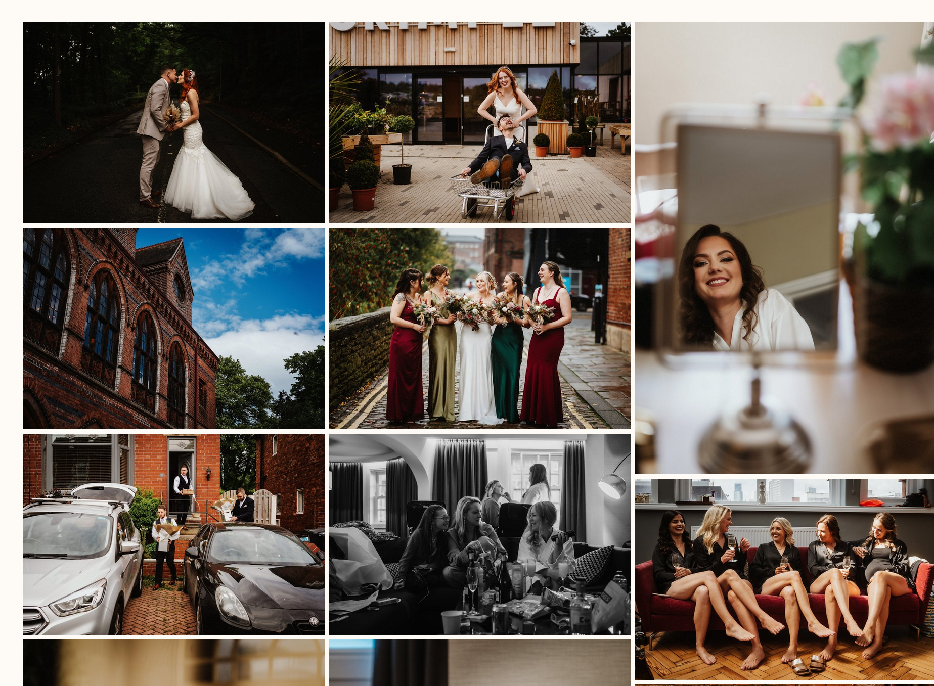 Example: The wedding photography portfolio page