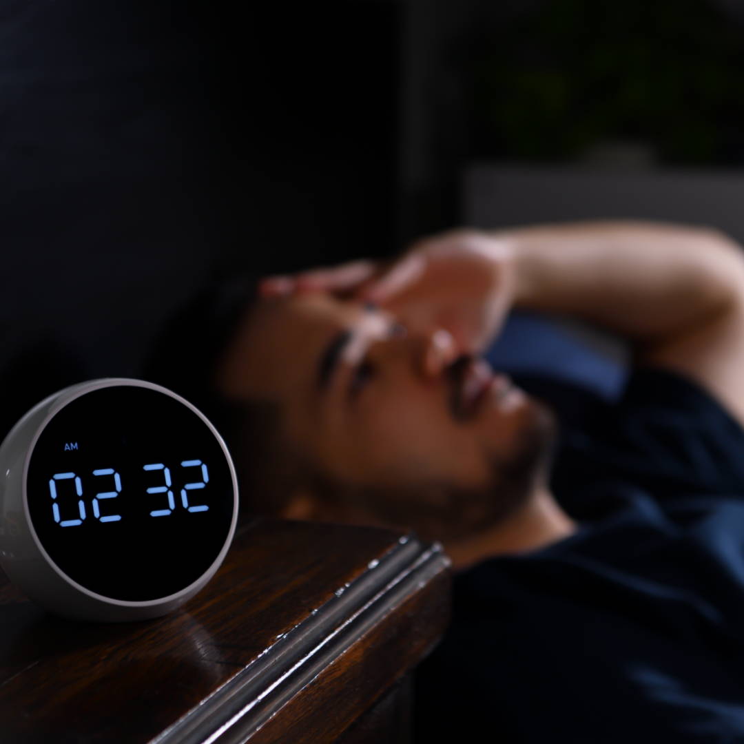 Man having difficulty sleeping at 2:32AM