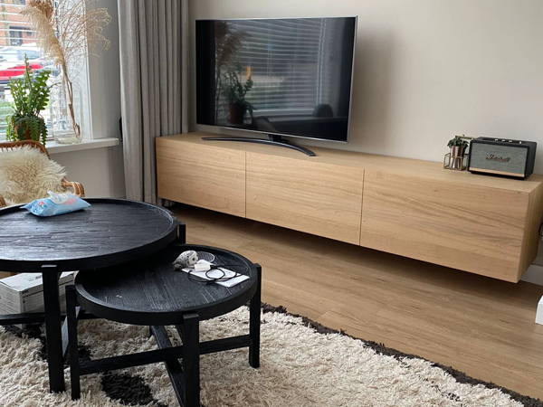TV-meubels op maat, klantproject Houtenmeubelshop