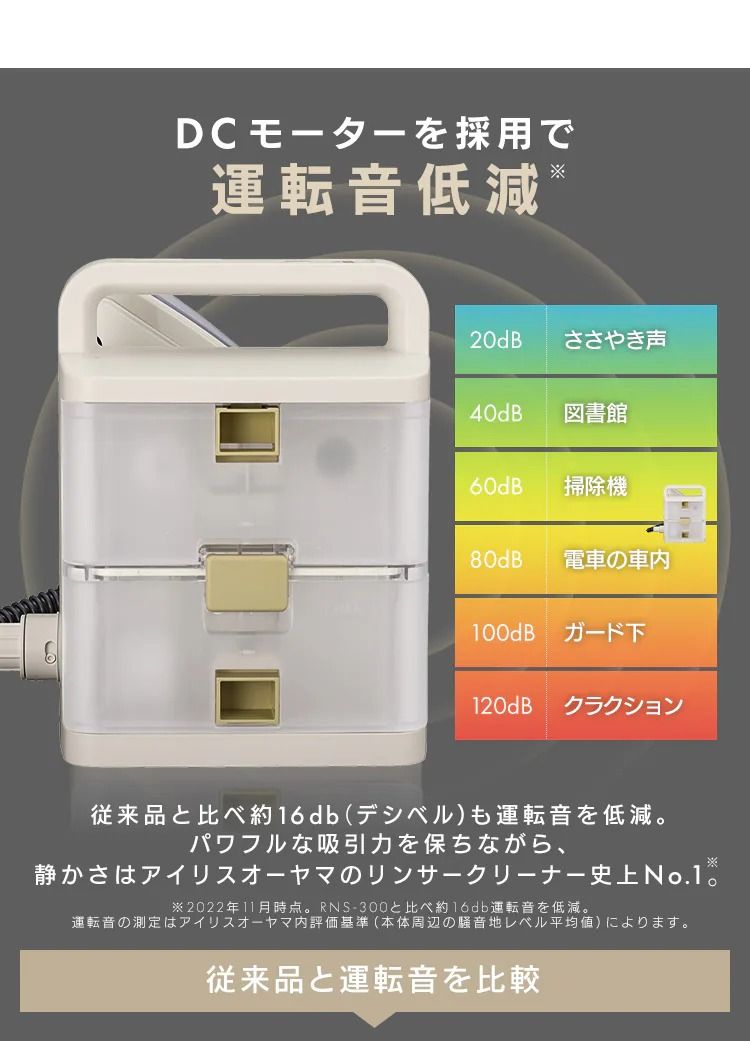 DCモーターを採用で運転音低減
