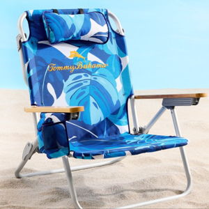 Tommy Bahama Blue Monstera Deluxe Backpack Beach Chair