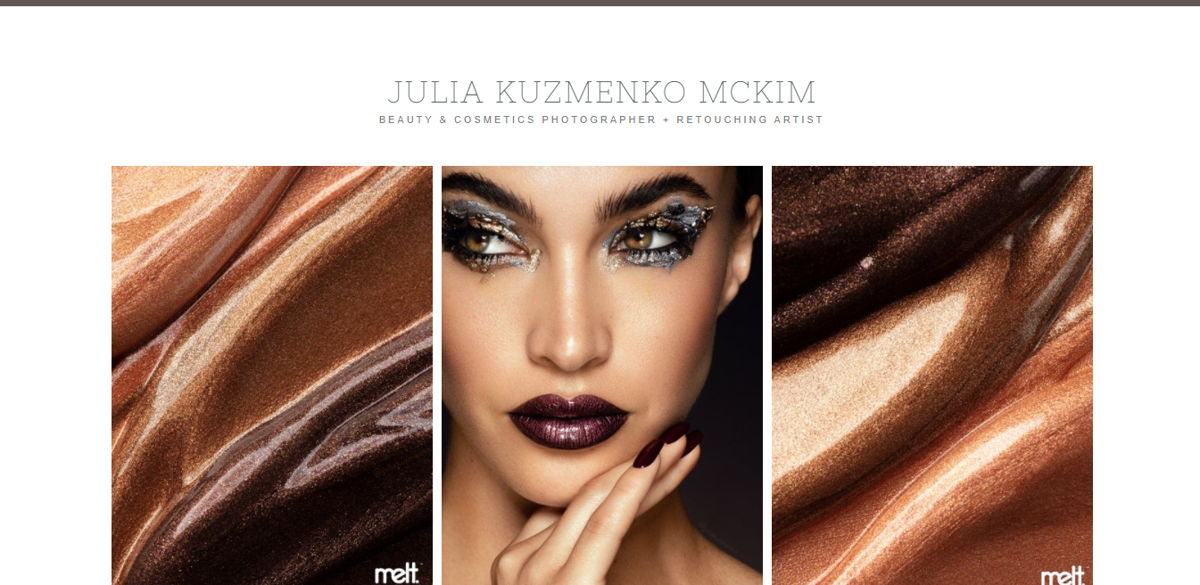 Screenshot of Julia Kuzmenko Mckim, from the simple & minimal websites collection.