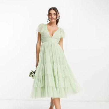 Robe de soirée verte clair
