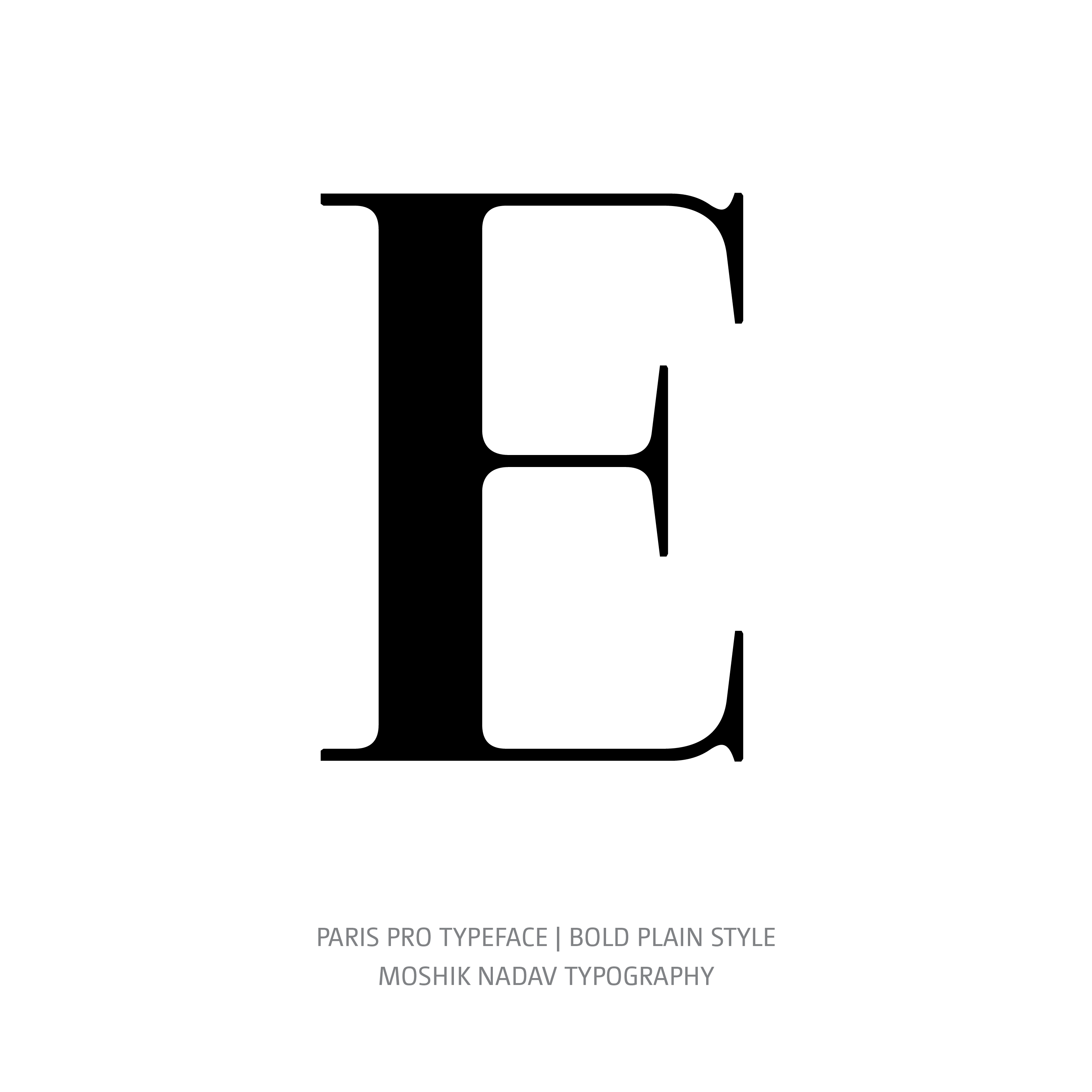 Paris Pro Typeface Bold Plain E