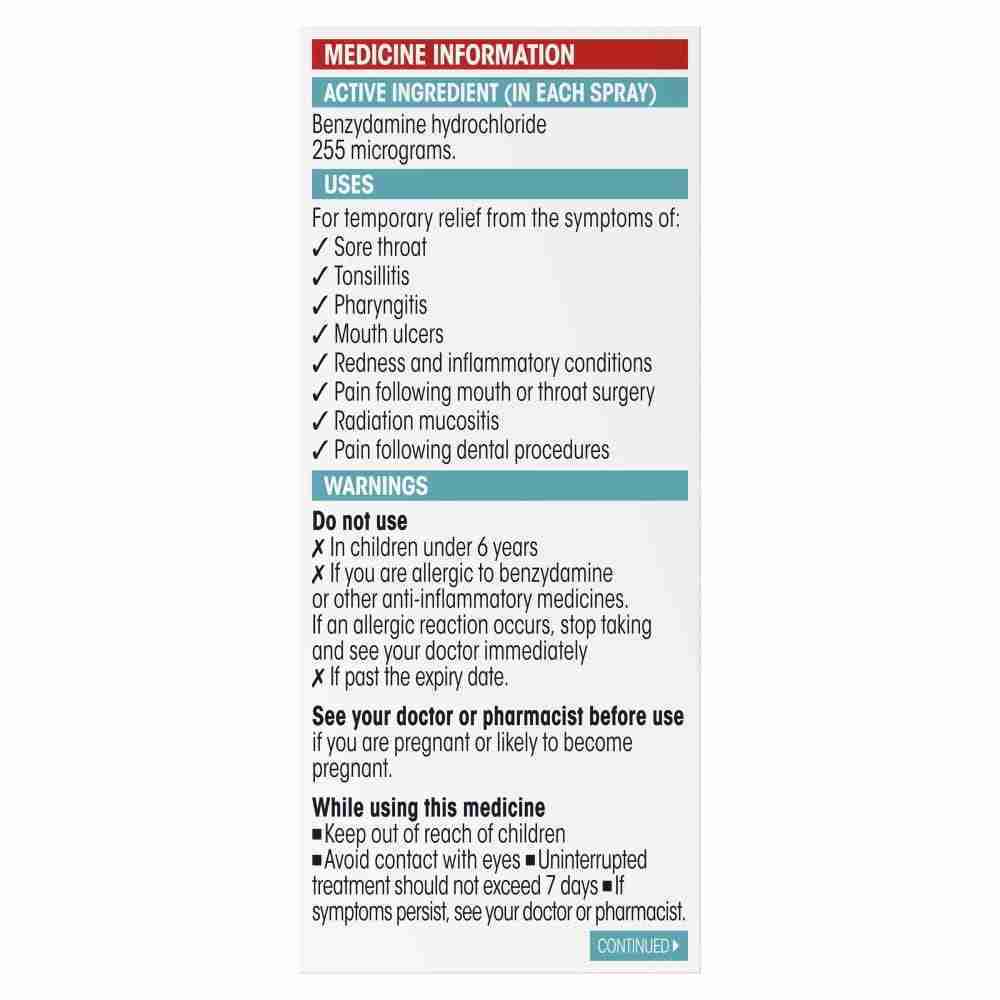 Difflam Sore Throat Spray 176 Sprays 30mL - Fresh Mint Anti-Inflammatory - Image 4