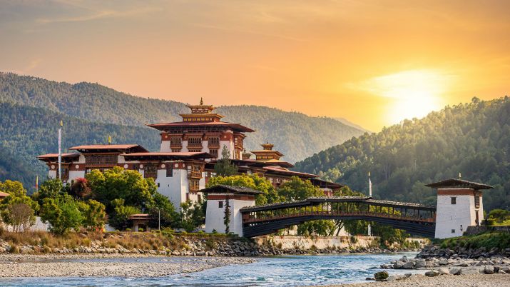 With its intricate woodwork and brilliant white walls, Punakha Dzong exemplifies the finest of Bhutanese architectural craftsmanship
