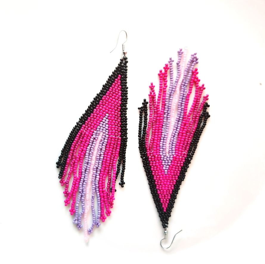 Beaded fringe earrings - Image 2
