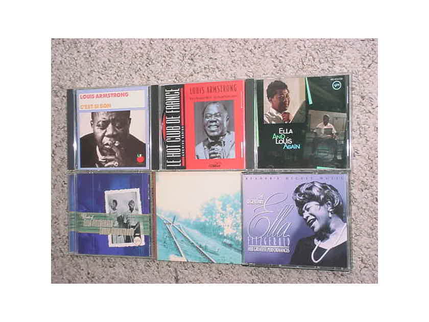 jazz Ella Fitzgerald & Louis Armstrong cd lot of 6 - ella moods ella louis again legendary ella what a wonderful world C'est Si Bon