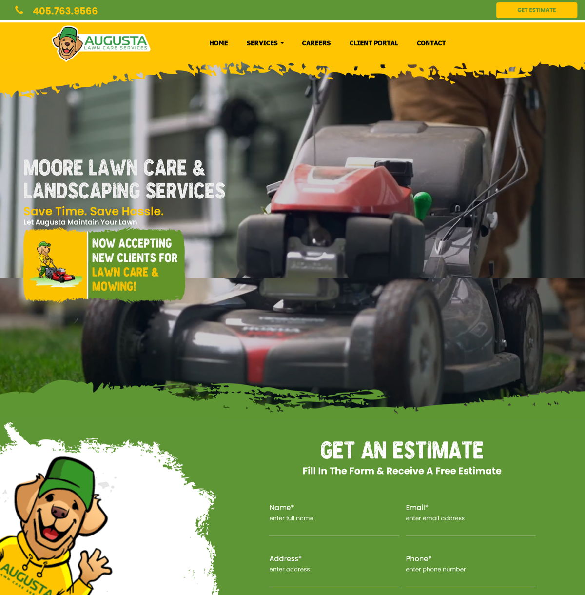 Screenshot of  Moore OK Lawn Care & Mowing, from the duda websites collection.