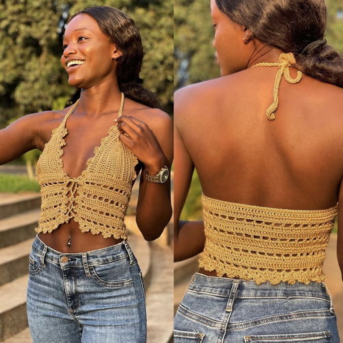 Font Tie Bralette Top Crochet Pattern