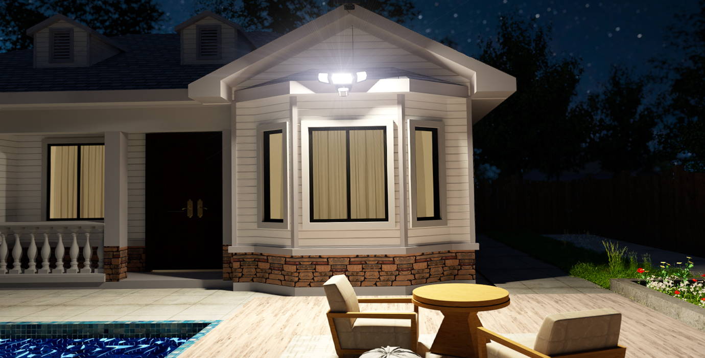 Onforu Exterior LED Solar Motion Lights for Garden