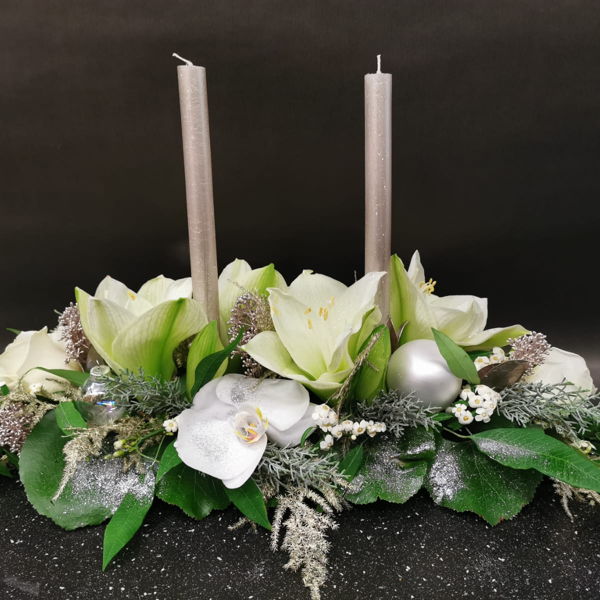 centre-de-table-argent-et-blanc