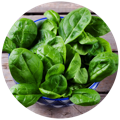 Spinach containing vitamin A and C, found in our best vitamins for hair growth supplement