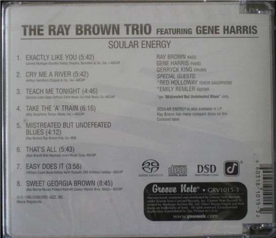 Ray Brown Trio - Soular Energy  - Hybrid SACD - GRV1015...