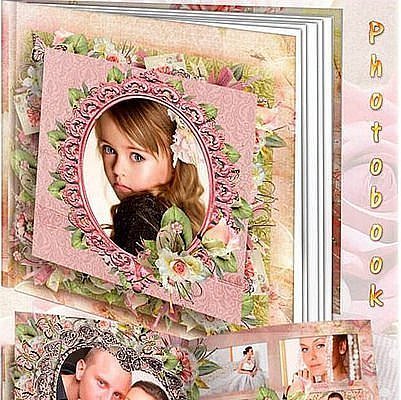 Винтажная фотокнига для Фотошоп в PSD - изысканный стиль