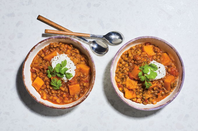 Pressure Cooker Lentil and Squash Curry