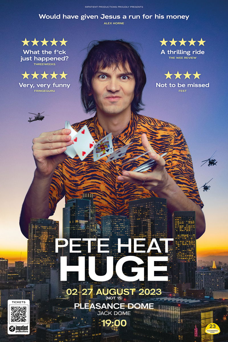 The poster for Pete Heat: Huge