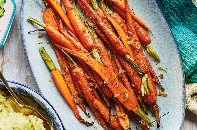 Carottes rôties au gingembre et au miel