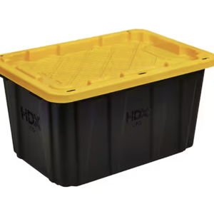 27 Gal. Tough Storage Tote in Black and Yellow