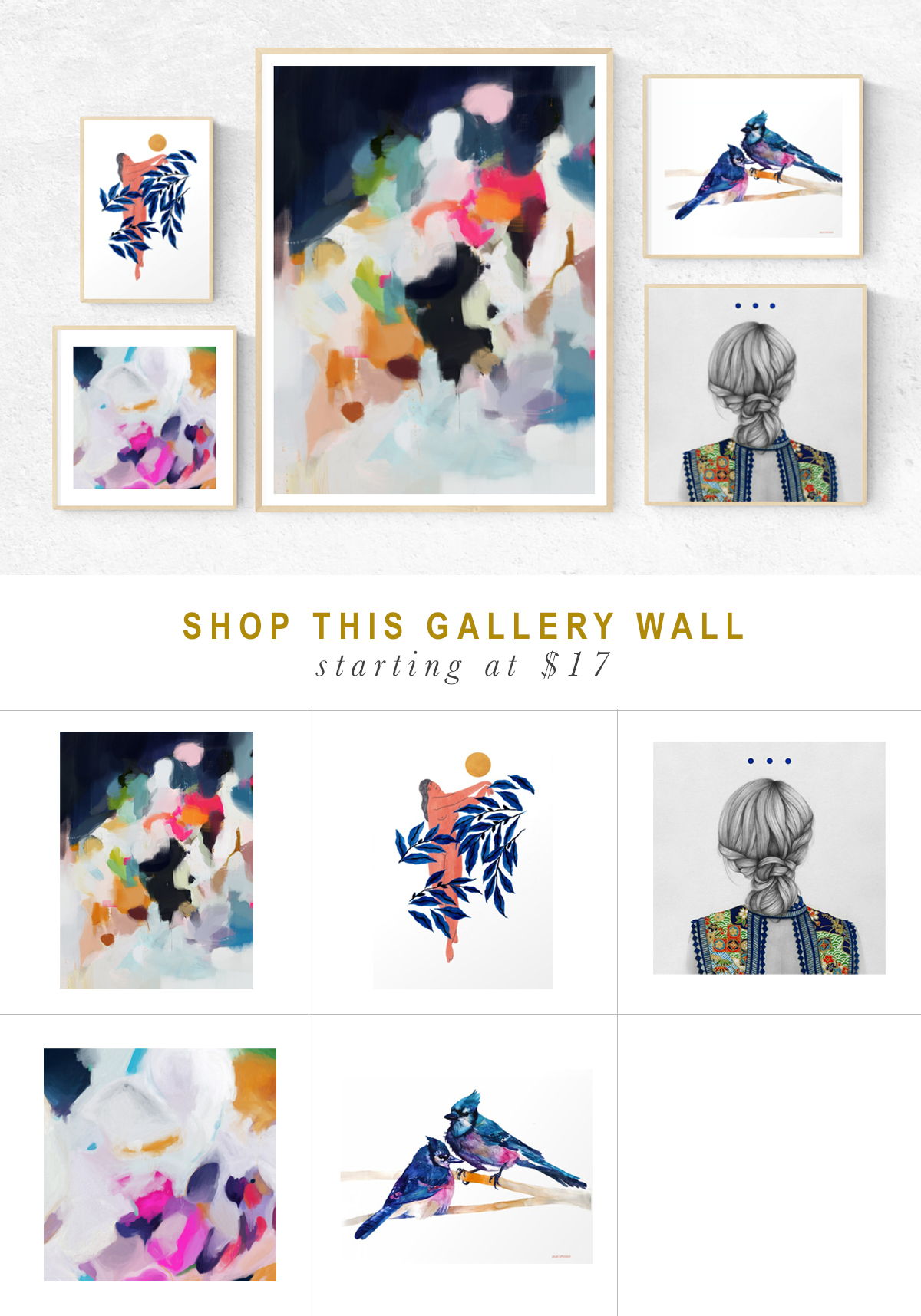 Shop this gallery wall feautring Eliza Art Print by Parima Studio