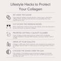 infographic explaining different lifestyle hacks to help protect collagen