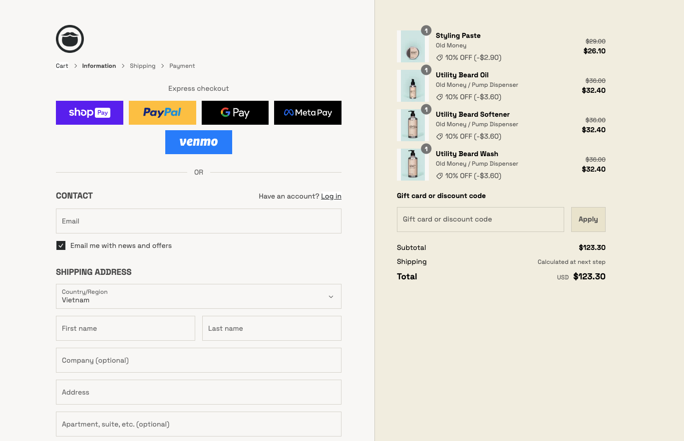 display payment icons at shopify checkout page