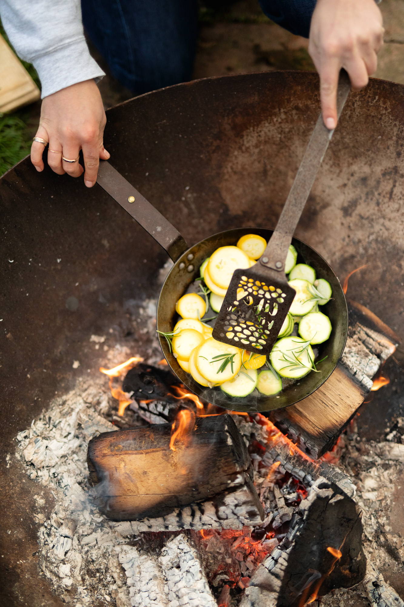 Cooking over the fire