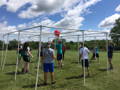 Even Brides play 9 Square in the Air