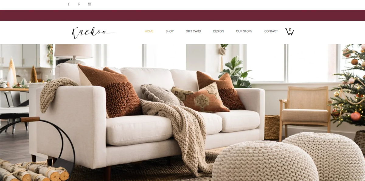 Screenshot of Kaekoo , from the wix business website examples collection.