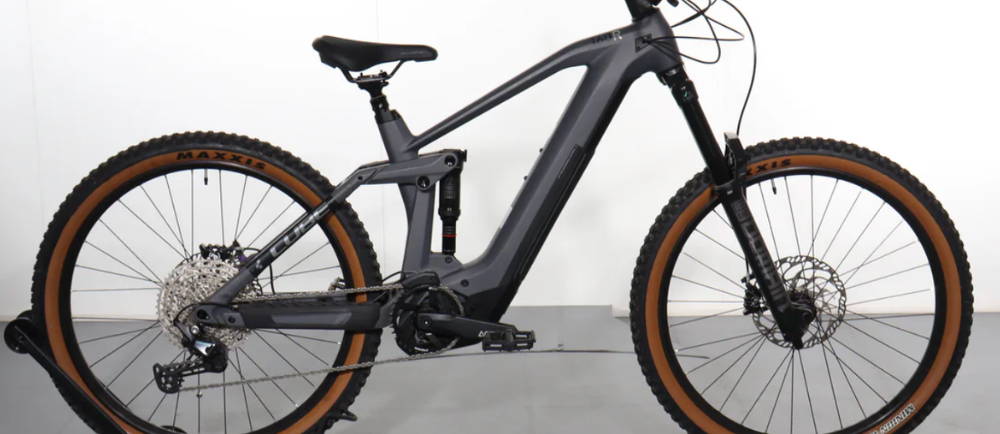 a Cube Stereo Hybrid 160 HPC Race full suspension electric mountain bike