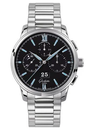 Senator Chronograph Panorama Date Stainless Steel / Black / Bracelet