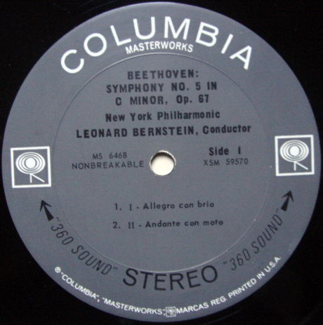 Columbia 2-EYE / BERNSTEIN, - Beethoven Symphony No.5, ...