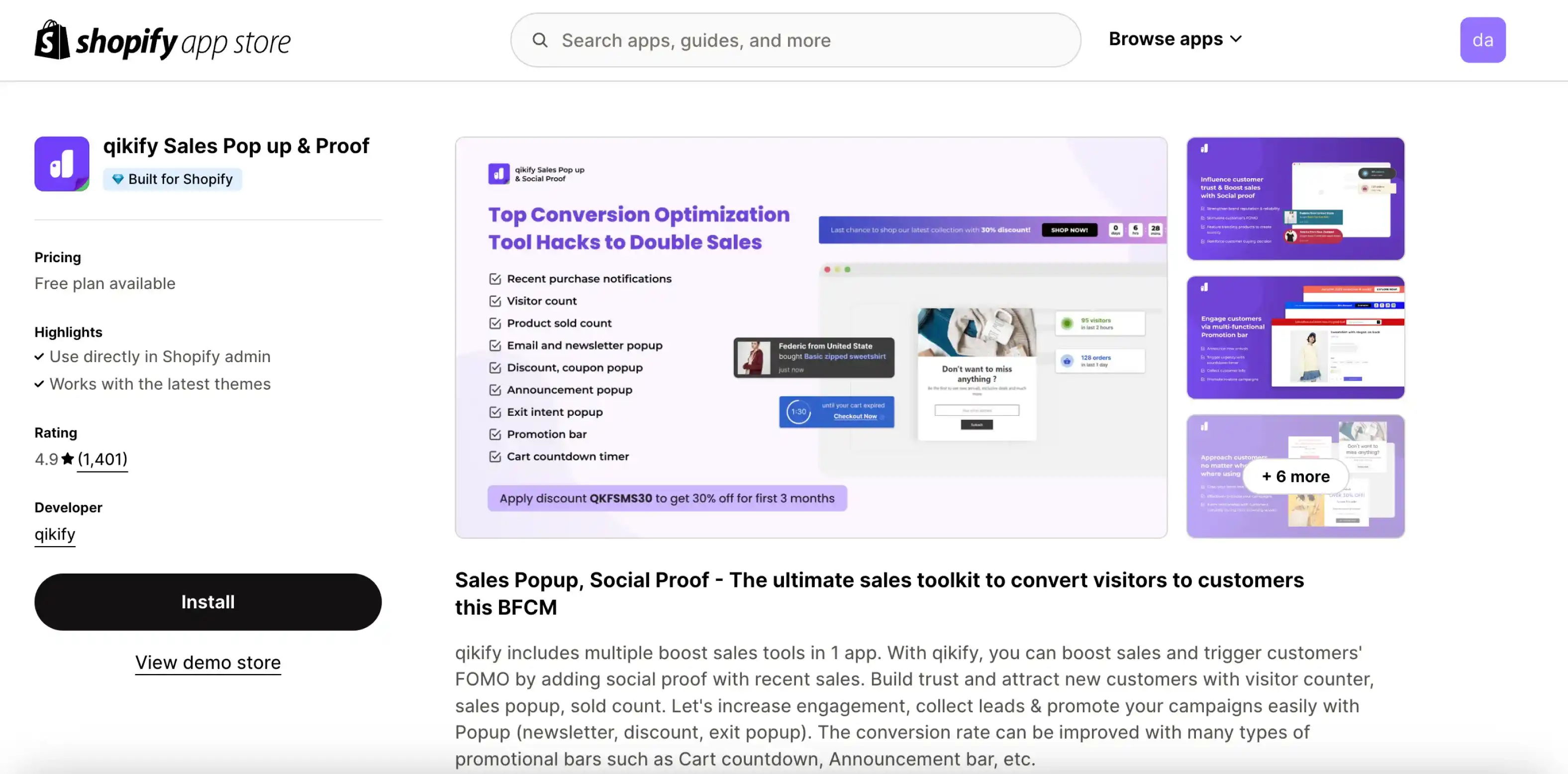 qikify sales pop up proof